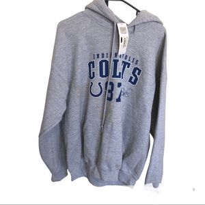 Reggie Wayne Indianapolis Colts #87 gray hoodie Large NWT With Defects.